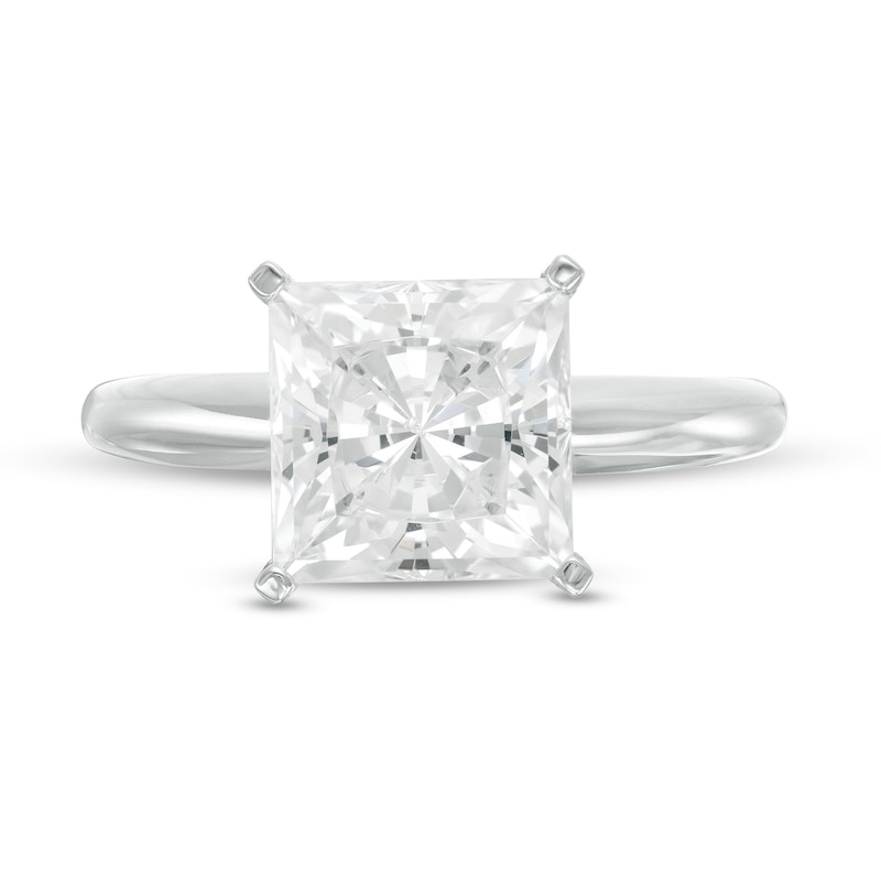 3.00 CT. Certified Princess-Cut Diamond Solitaire Engagement Ring in 14K White Gold (J/I1)