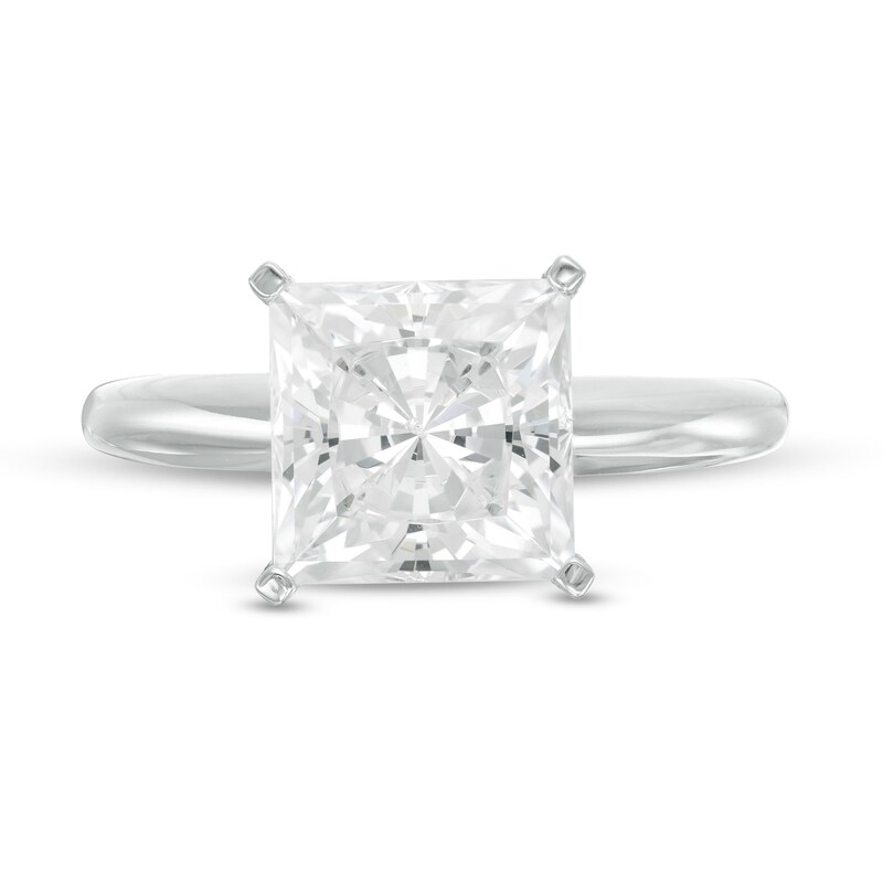 Main Image 4 of 3.00 CT. Certified Princess-Cut Diamond Solitaire Engagement Ring in 14K White Gold (J/I1)