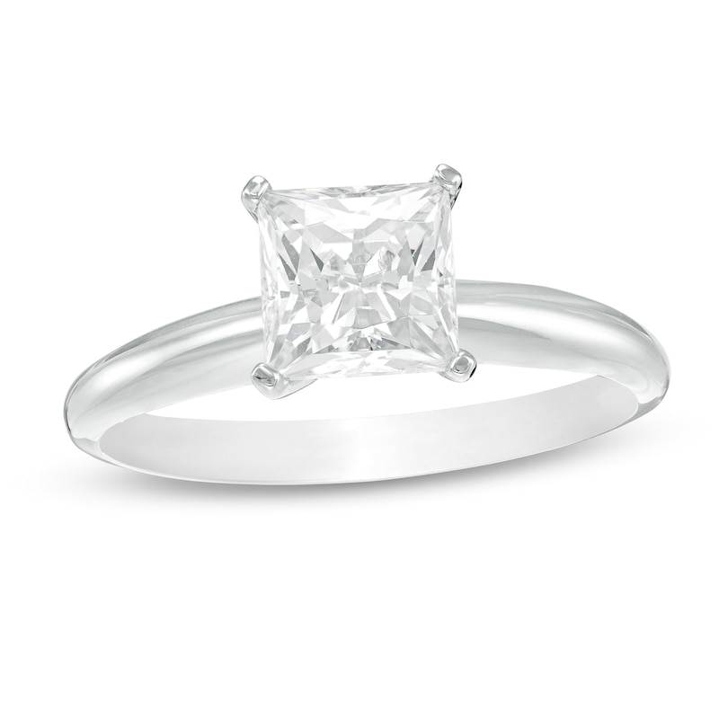 1.20 CT. Certified Princess-Cut Diamond Solitaire Engagement Ring in 14K White Gold (J/I1)
