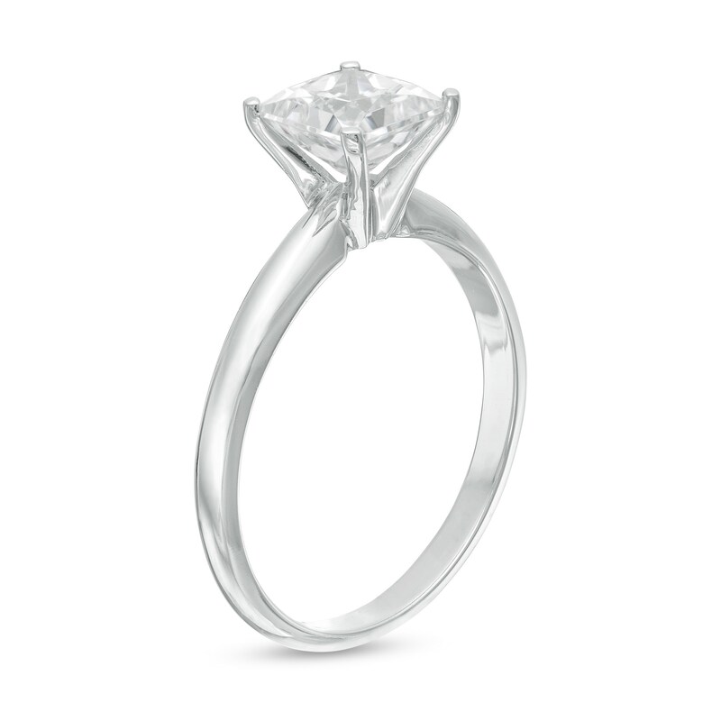 Main Image 3 of 1.20 CT. Certified Princess-Cut Diamond Solitaire Engagement Ring in 14K White Gold (J/I1)
