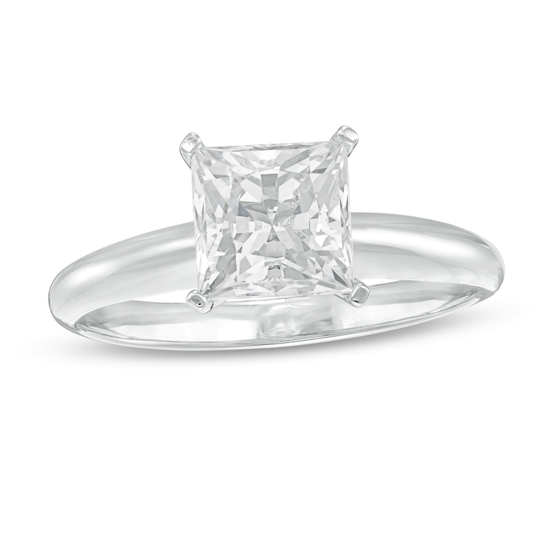 Main Image 1 of 1.50 CT. Certified Princess-Cut Diamond Solitaire Engagement Ring in 14K White Gold (J/I1)