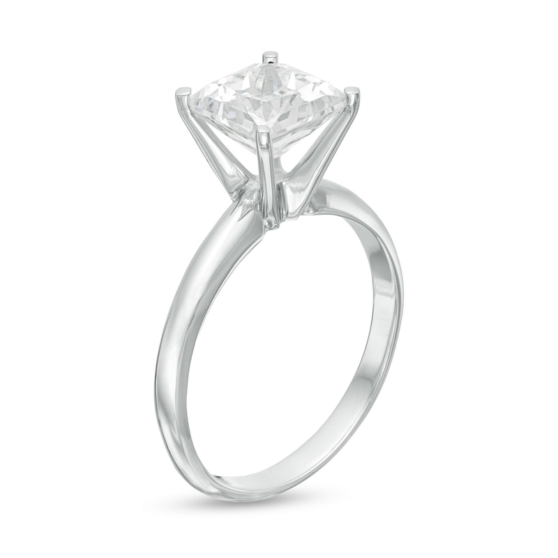 Main Image 3 of 2.00 CT. Certified Princess-Cut Diamond Solitaire Engagement Ring in 14K White Gold (J/I1)