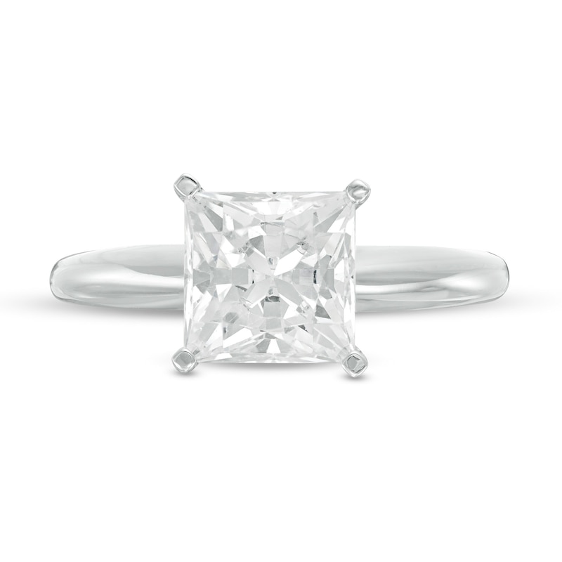 2.00 CT. Certified Princess-Cut Diamond Solitaire Engagement Ring in 14K White Gold (J/I1)