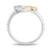 Thumbnail Image 3 of Enchanted Disney Jasmine 0.085 CT. T.W. Diamond Moon and Star Open Ring in Sterling Silver and 10K Gold