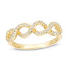 Thumbnail Image 0 of 0.19 CT. T.W. Diamond Twist Infinity Ring in 10K Gold