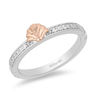Thumbnail Image 0 of Enchanted Disney Ariel 0.085 CT. T.W. Diamond Seashell Ring in Sterling Silver and 10K Rose Gold