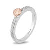 Thumbnail Image 1 of Enchanted Disney Ariel 0.085 CT. T.W. Diamond Seashell Ring in Sterling Silver and 10K Rose Gold