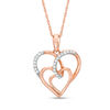 Thumbnail Image 0 of 0.07 CT. T.W. Diamond Triple Swirl Heart Pendant in 10K Rose Gold