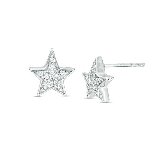 0.10 CT. T.W. Diamond Star Stud Earrings in Sterling Silver