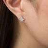 Thumbnail Image 2 of 0.10 CT. T.W. Diamond Star Stud Earrings in Sterling Silver
