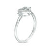 Thumbnail Image 2 of 0.05 CT. T.W. Diamond Shooting Arrow and Heart Outline Ring in Sterling Silver