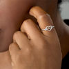 Thumbnail Image 3 of 0.05 CT. T.W. Diamond Shooting Arrow and Heart Outline Ring in Sterling Silver