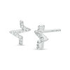 Thumbnail Image 1 of 0.07 CT. T.W. Diamond Heartbeat Stud Earrings in Sterling Silver