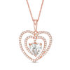 Thumbnail Image 0 of 7.0mm Lab-Created White Sapphire Spiral Heart Pendant in 10K Rose Gold