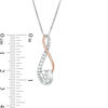 7.0mm Heart-Shaped Lab-Created White Sapphire Infinity Pendant in Sterling Silver and 10K Rose Gold