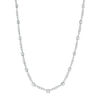 Thumbnail Image 0 of Lab-Created White Sapphire Graduated Alternating Tennis Necklace in Sterling Silver - 17"