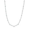 Lab-Created White Sapphire Graduated Alternating Tennis Necklace in Sterling Silver - 17"