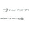 Thumbnail Image 1 of Lab-Created White Sapphire Graduated Alternating Tennis Necklace in Sterling Silver - 17"