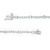 Lab-Created White Sapphire Graduated Alternating Tennis Necklace in Sterling Silver - 17"