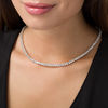 Thumbnail Image 2 of Lab-Created White Sapphire Tennis Necklace in Sterling Silver - 17"