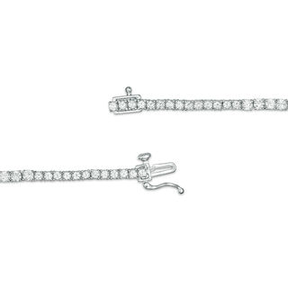 Lab-Created White Sapphire Tennis Necklace in Sterling Silver - 17"