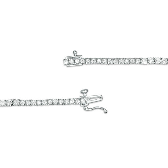 Lab-Created White Sapphire Tennis Necklace in Sterling Silver - 17"