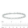 Thumbnail Image 4 of Lab-Created White Sapphire Alternating Geometric Tennis Bracelet in Sterling Silver - 7.5"