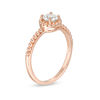 Thumbnail Image 1 of 5.0mm Lab-Created White Sapphire Solitaire Beaded Frame Vintage-Style Ring in 10K Rose Gold