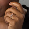 Thumbnail Image 1 of Lab-Created White Sapphire Swirl Crown Ring in 10K Rose Gold