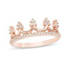 Thumbnail Image 0 of Lab-Created White Sapphire Crown Ring in 10K Rose Gold