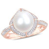 Thumbnail Image 0 of 8.5 - 9.0mm Cultured Freshwater Pearl and 0.24 CT. T.W. Diamond Segmented Frame Ring in 10K Rose Gold