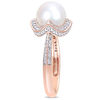 Thumbnail Image 3 of 8.5-9.0mm Freshwater Cultured Pearl and 0.24 CT. T.W. Diamond Segmented Frame Ring in 10K Rose Gold