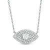 Thumbnail Image 1 of 0.25 CT. T.W. Diamond Evil Eye Necklace in 10K White Gold