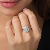 Thumbnail Image 1 of 0.33 CT. T.W. Composite Diamond Double Oval Frame Ring in 10K White Gold