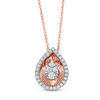 Thumbnail Image 1 of 0.12 CT. T.W. Composite Diamond Pear-Shaped Frame Pendant in 10K Two-Tone Gold