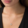 Thumbnail Image 2 of 0.12 CT. T.W. Composite Diamond Pear-Shaped Frame Pendant in 10K Two-Tone Gold