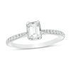 Thumbnail Image 0 of 0.70 CT. T.W. Emerald-Cut Diamond Frame Engagement Ring in 14K White Gold