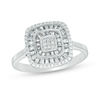 0.33 CT. T.W. Composite Diamond Double Cushion Frame Ring in 10K White Gold