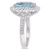 Thumbnail Image 4 of Elongated Blue and White Topaz Scallop Frame Ring in Sterling Silver