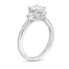1.00 CT. T.W. Princess-Cut Diamond Past Present Future® Engagement Ring in 14K White Gold