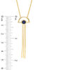 Thumbnail Image 2 of Lab-Created Blue Sapphire Solitaire Tassel Dangle Necklace in Sterling Silver with 14K Gold Plate