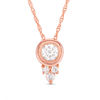 Thumbnail Image 1 of 0.25 CT. T.W. Bezel-Set Diamond Solitaire with Tri-Drop Pendant in 10K Rose Gold