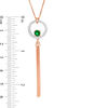 Thumbnail Image 2 of Lab-Created Emerald and White Sapphire Tassel Dangle Pendant in Sterling Silver with 14K Rose Gold Plate