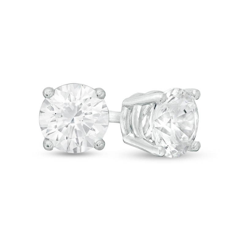 Main Image 1 of 1.00 CT. T.W. Certified Canadian Diamond Solitaire Stud Earrings in Platinum (H/VS2)