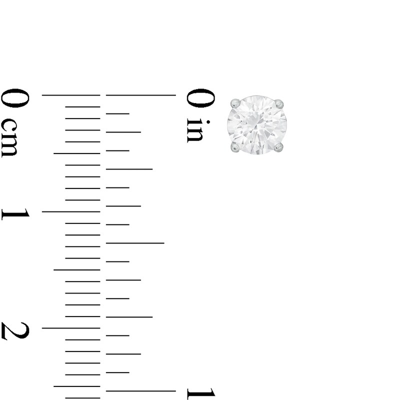 Main Image 3 of 1.00 CT. T.W. Certified Canadian Diamond Solitaire Stud Earrings in Platinum (H/VS2)