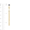 Thumbnail Image 3 of Lab-Created Blue Sapphire Solitaire Marquise Accent Tassel Drop Earrings in Sterling Silver with 14K Gold Plate