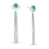 Thumbnail Image 0 of Lab-Created Emerald Cluster Tassel Drop Earrings in Sterling Silver