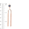 Thumbnail Image 2 of Lab-Created Blue Sapphire and 0.04 CT. T.W. Diamond Tassel Drop Earrings in Sterling Silver with 14K Rose Gold Plate