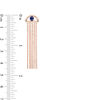 Thumbnail Image 2 of Lab-Created Blue Sapphire Solitaire Tassel Drop Earrings in Sterling Silver with 14K Rose Gold Plate