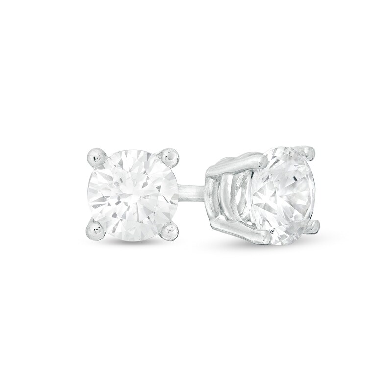 Main Image 1 of 0.50 CT. T.W. Certified Canadian Diamond Solitaire Stud Earrings in Platinum (H/VS2)
